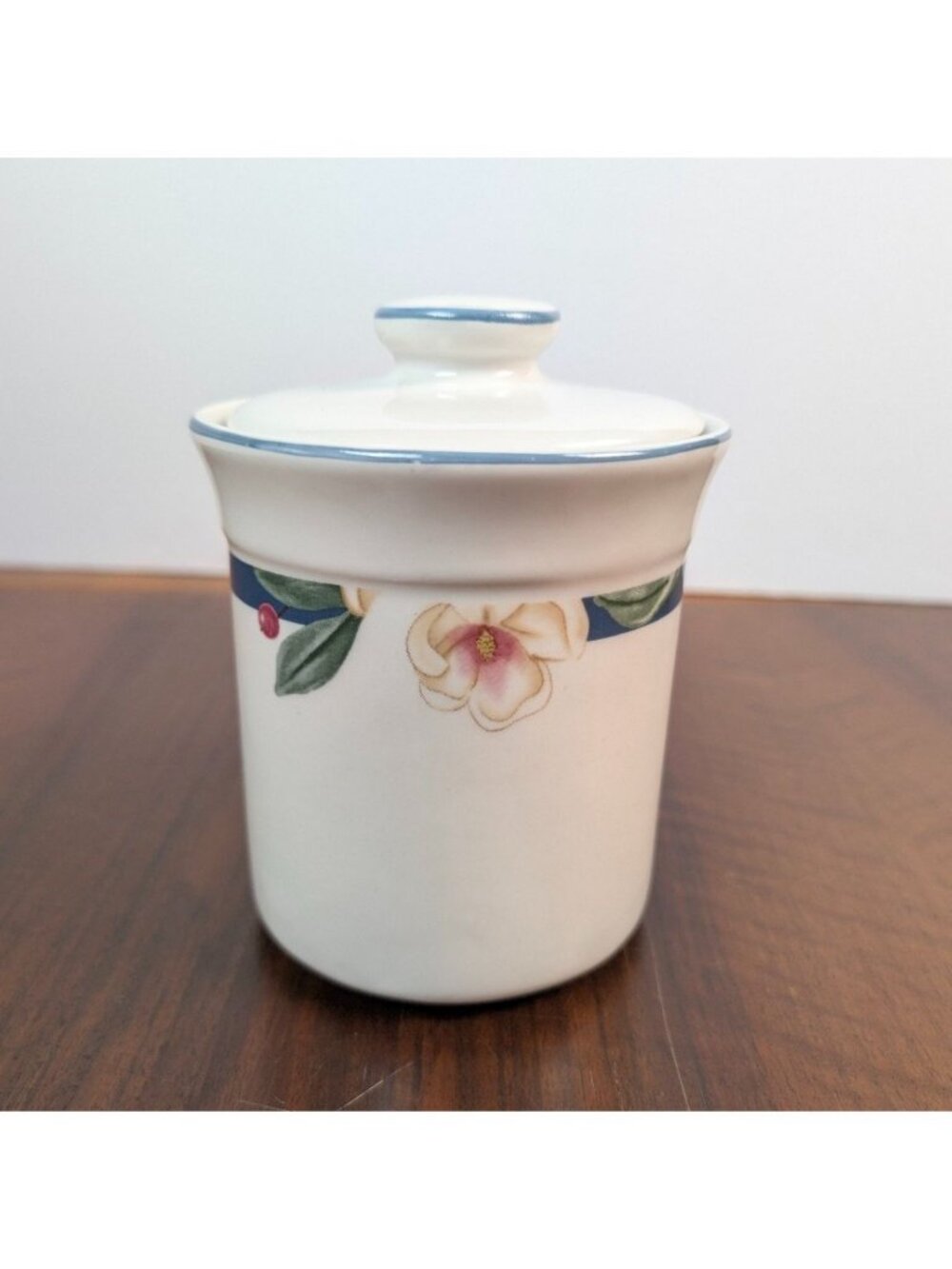 Citation Savannah Grove Vintage Floral Stoneware Medium Canister with Lid